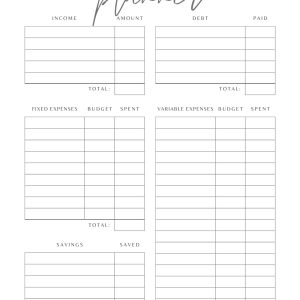 Monthly Budget Planner