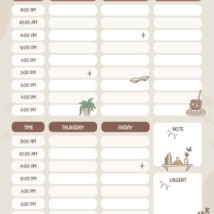 Hourly Schedule Planner