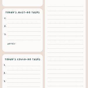 Top 3 Tasks Daily Planner