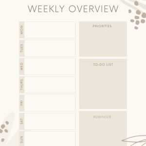 Weekly Overview Planner