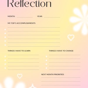 Self-Reflection Monthly Planner