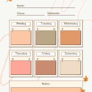 Class Timetable Template